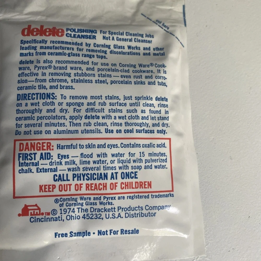 Vintage 70's Delete Polishing Cleanser In Packets For  Corning Ware -lot Of  9